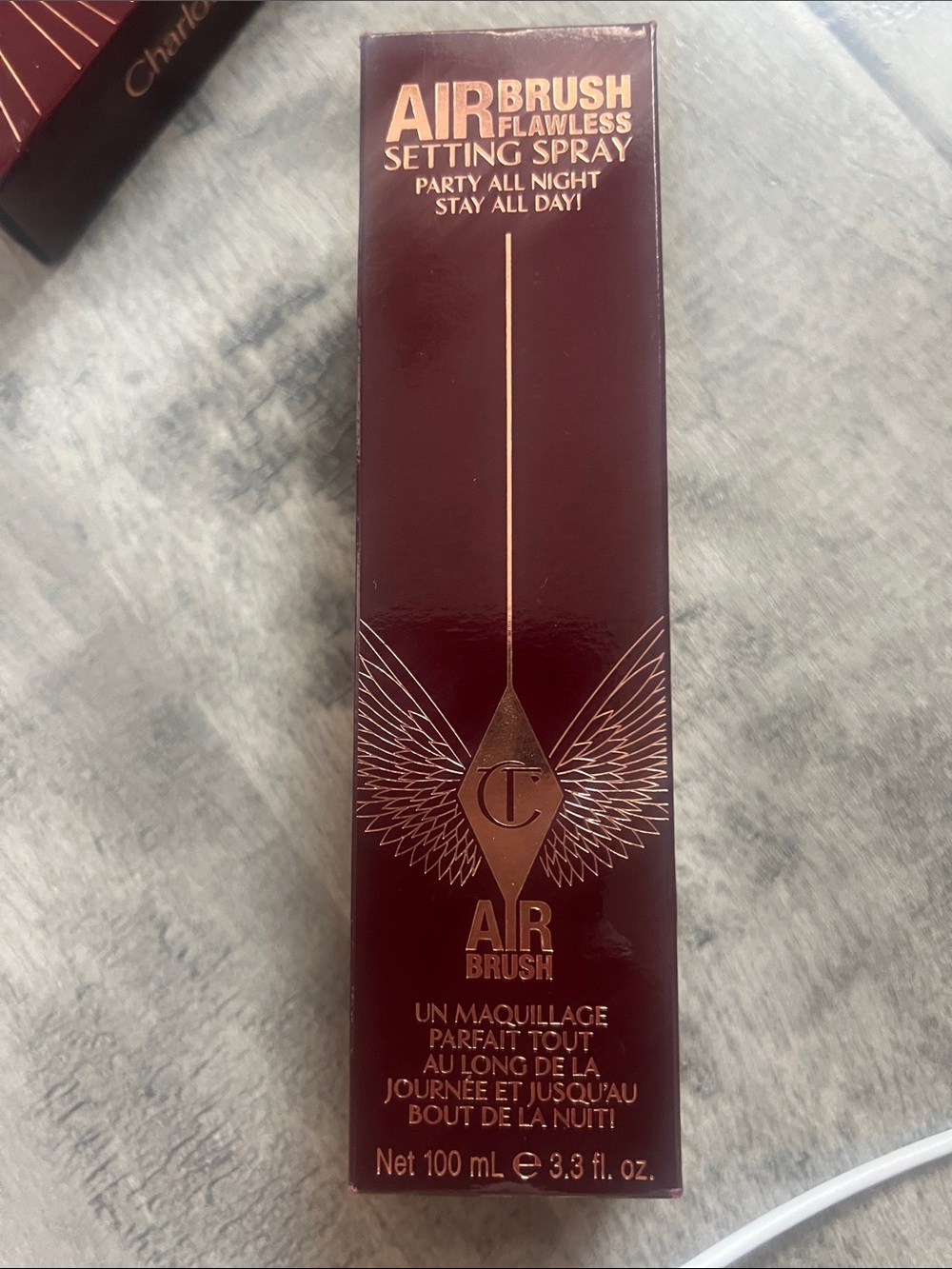 Charlotte Tilbury Airbrush Flawless Setting Spray - Burgundy & Gold Packaging